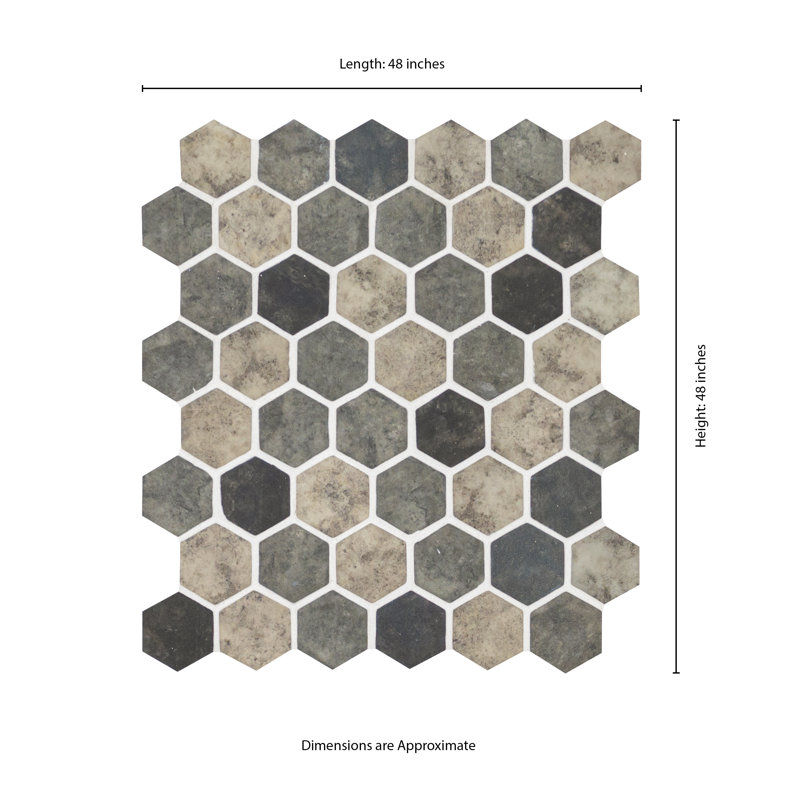 MSI Urban Tapestry Hexagon 2" x 2" Glass Mosaic Tile Wayfair